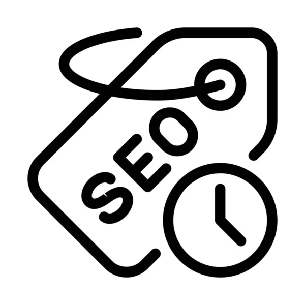 Seo Tag Tiempo Espera Ilustración Línea Simple — Vector de stock