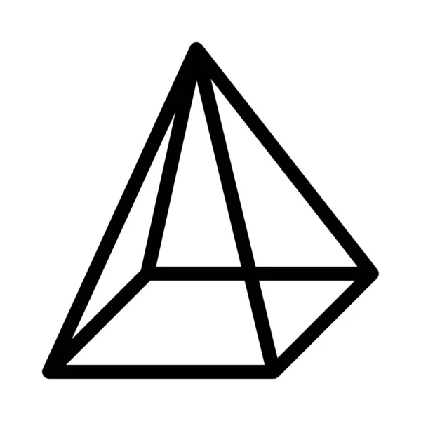 Forma Pirâmide Caras Ícone Ilustração Linha Simples — Vetor de Stock