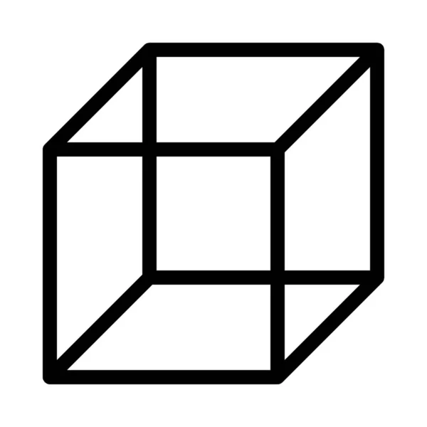 Ισομετρική Εικονίδιο Σχήμα Κύβου Απλή Γραμμή Εικονογράφηση — Διανυσματικό Αρχείο