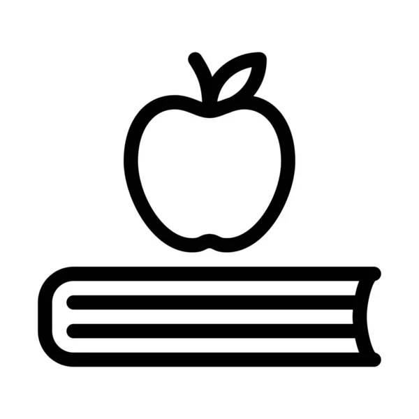 Apple Значку Книги Проста Лінія Ілюстрації — стоковий вектор