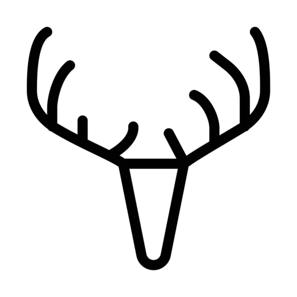 Elk Deer Reindeer Simple Line Illustration — Stock Vector