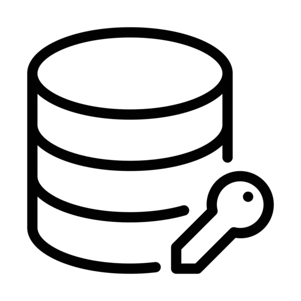 Autenticación Base Datos Icono Clave Ilustración Línea Simple — Vector de stock