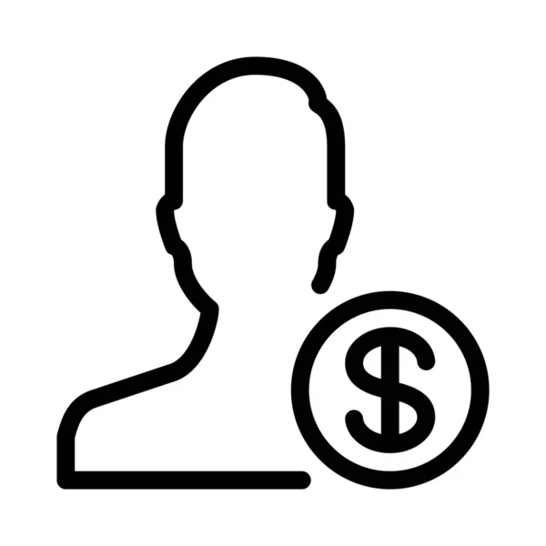 Dolar Ícone Usuário Ilustração Linha Simples — Vetor de Stock