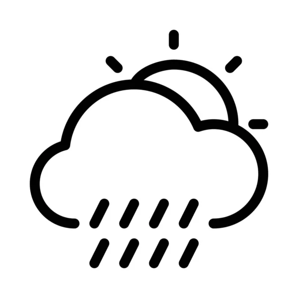 Basit Vektör Illüstrasyon Işareti Gündüz Yağmurlu Hava — Stok Vektör