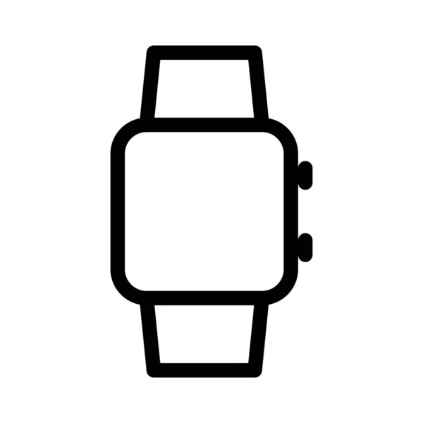 Εικονογράφηση Απλή Γραμμή Smartwatch Τετράγωνο Πρόσωπο — Διανυσματικό Αρχείο