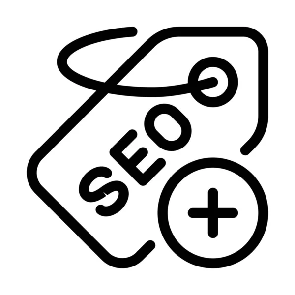 Adicionar Ícone Tag Seo Ilustração Linha Simples — Vetor de Stock