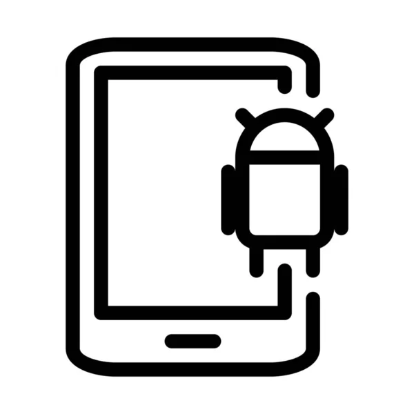 Ilustración Vectorial Simple Thin Android Tablet — Archivo Imágenes Vectoriales