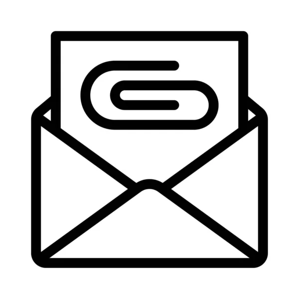 Mail Attachment Estilo Linha Simples — Vetor de Stock