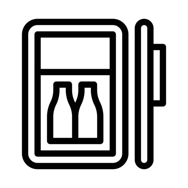 Mini Bar Frigorífico Simples Vetor Ilustração Sinal —  Vetores de Stock