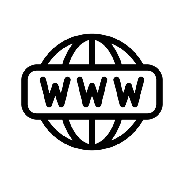 Ikona Sieci World Wide Web Ilustracja Linia Prosta — Wektor stockowy