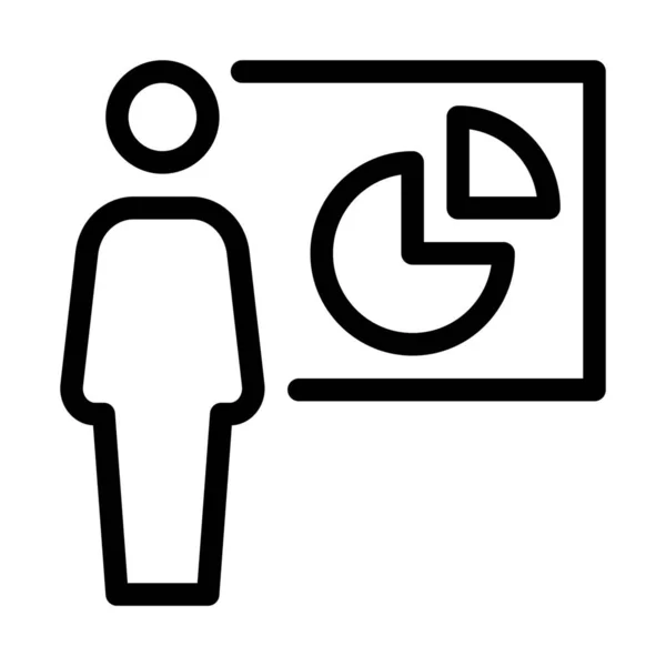 Kuchendiagramm Präsentation Einfache Linie Illustration — Stockvektor