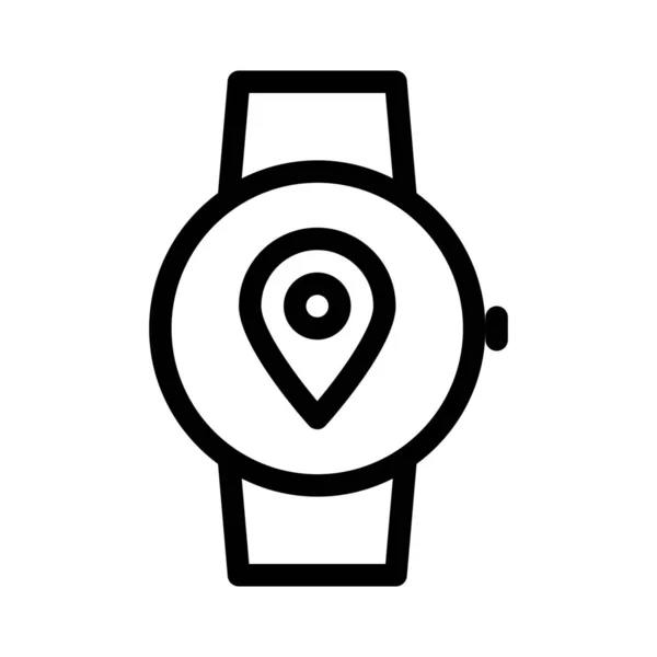Smartwatch Place Navigation Простая Линейная Иллюстрация — стоковый вектор