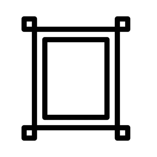 Ορθογώνιο Πλαίσιο Εικονίδιο Σχεδιασμός Απλή Γραμμή Εικονογράφηση — Διανυσματικό Αρχείο