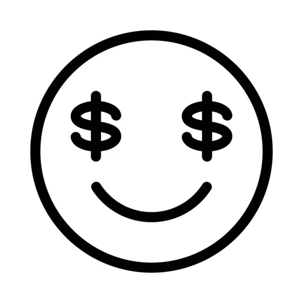 Money Eye Emoji Illustration Ligne Simple — Image vectorielle