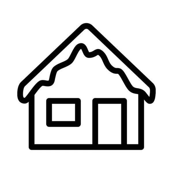 Met Sneeuw Bedekte Huis Vector Design — Stockvector