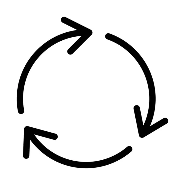 Rotación Sync Arrows Icono Ilustración Línea Simple — Vector de stock