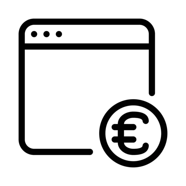 Euro Payment Service Illustration Ligne Simple — Image vectorielle