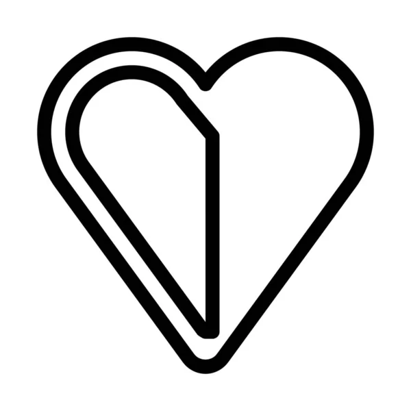 Half Filled Heart Simple Vector Illustration — Stock Vector