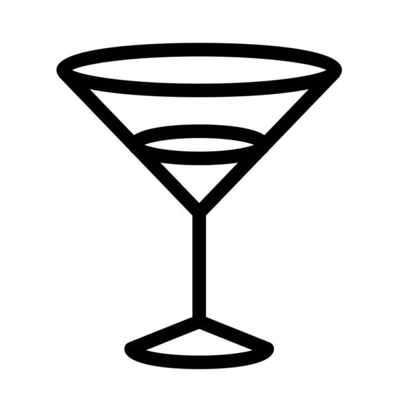 Cocktail Pictogram Eenvoudige Lijn Illustratie — Stockvector