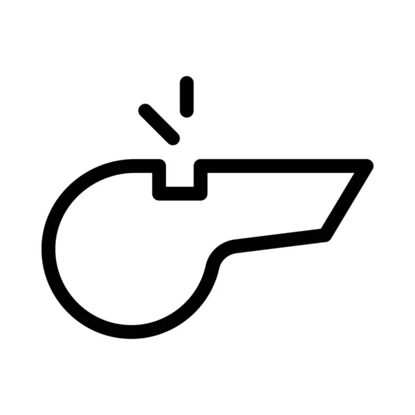 審判ホイッスル吹いてアイコン シンプルなラインの図 — ストックベクタ