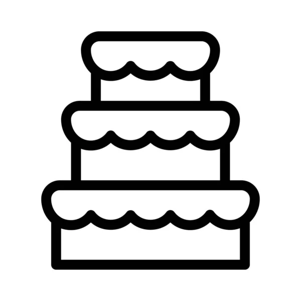 Иконка Свадебного Торта Простая Строка Иллюстрации — стоковый вектор