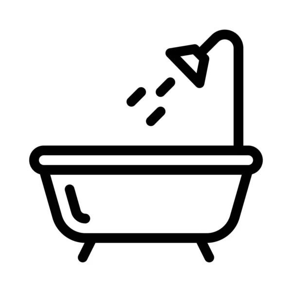 Dusche Mit Badewanne Vektor Design — Stockvektor