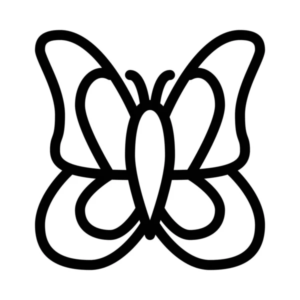 Papillon Volant Illustration Ligne Simple — Image vectorielle