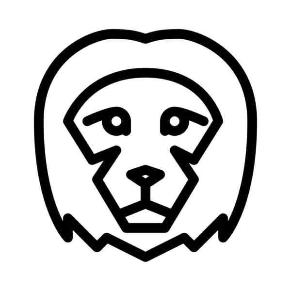 Wild Animal Lion Illustration Ligne Simple — Image vectorielle