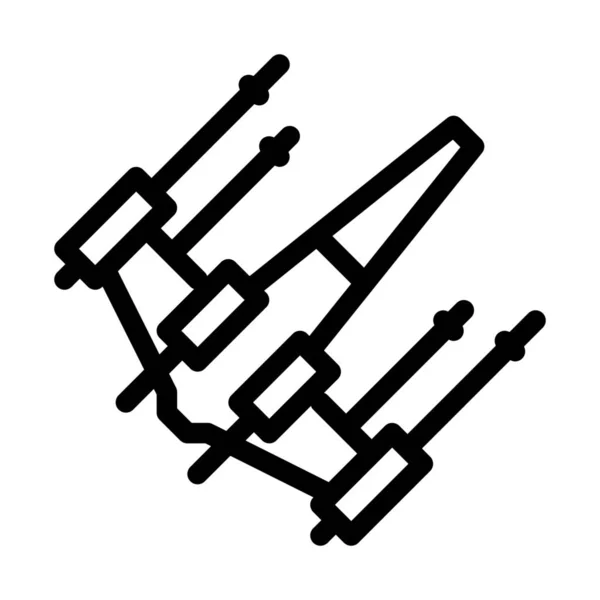 Symbol Für Mehrflügelige Flugzeuge Einfache Linienillustration — Stockvektor