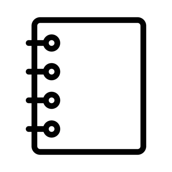 Spiraal Notebook Cover Eenvoudige Lijn Illustratie — Stockvector