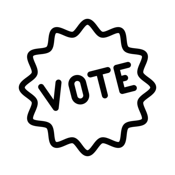 Voting Stamp Sticker Icon Simple Line Illustration — Stock Vector