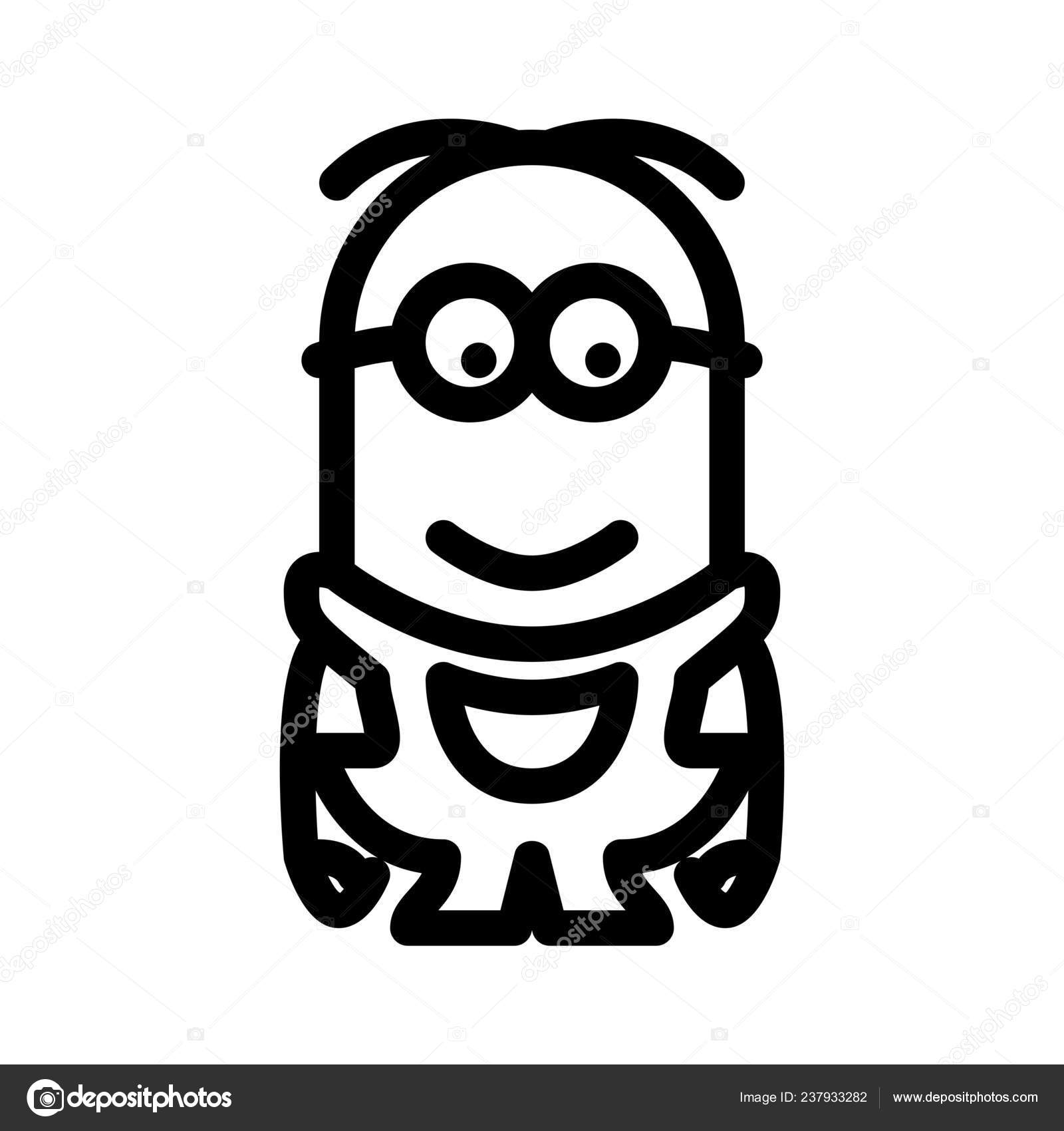 Minion Película Carácter Simple Vector Signo Ilustración Stock Vector