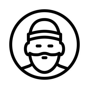 Woodman beyaz simgesine basit çizgi resimde siyah