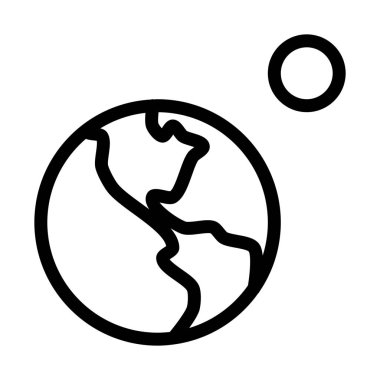 Dünya ve ay simge vektör çizim