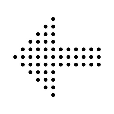 Noktalı sol ok simgesi, basit hat illüstrasyon