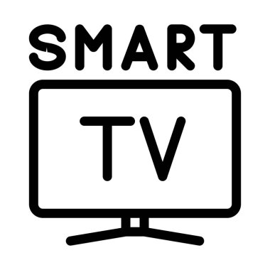 Düz akıllı Tv basit hat illüstrasyon