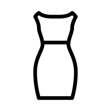 SLEEVLESS kadın elbise, basit hat illüstrasyon