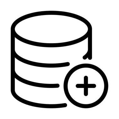 Veritabanı simgesine, basit bir çizgi çizim Ekle