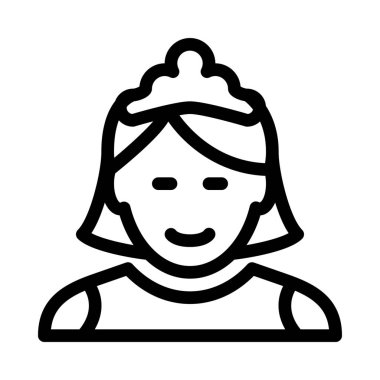 Kadın hizmetçi hizmetçi basit vektör illüstrasyon işareti