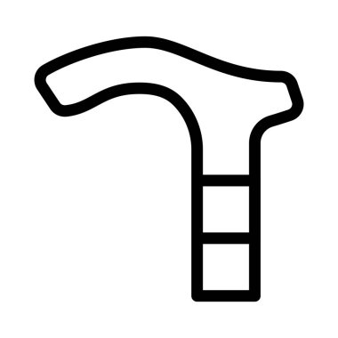 Eski baston simgesi, basit hat illüstrasyon