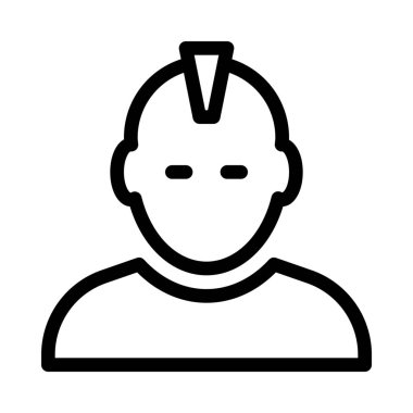 Serseri, müzik Rockstar basit hat illüstrasyon