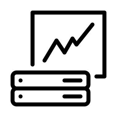Sunucu depolama istatistikleri basit hat illüstrasyon