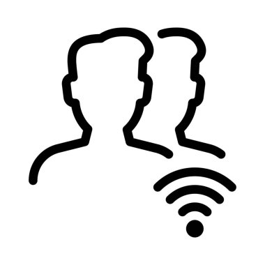 Kullanıcıların Wifi güç simgesi, basit hat illüstrasyon