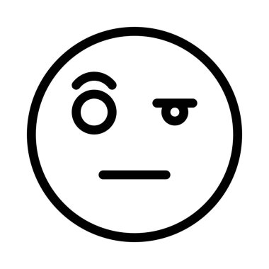 İfade ifade simgesi, basit hat illüstrasyon merak