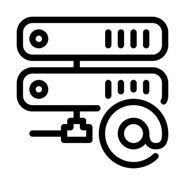 Sunucu e-posta desteği basit hat illüstrasyon