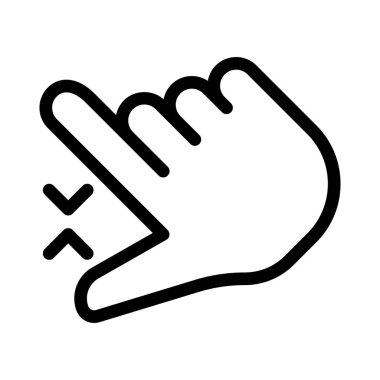 Zoom dışarı jest simgesi, basit hat illüstrasyon