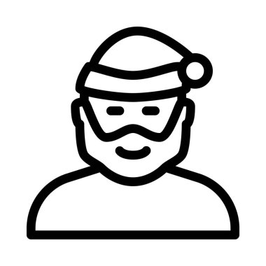 Noel Noel Baba simgesi, basit hat illüstrasyon 