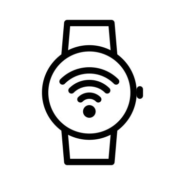 SmartWatch Wi-Fi bağlantısı basit hat illüstrasyon