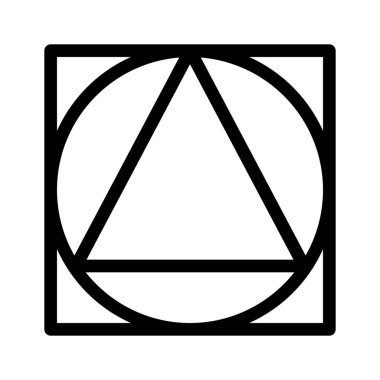 Karışık temel şekiller simgesi, basit hat illüstrasyon