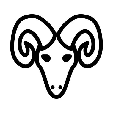 Koç Ram kafa basit vektör çizim